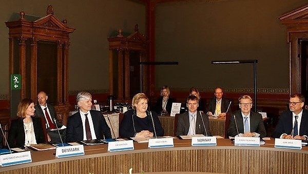 Nordiske stats- og klimaministre på møte i Helsinki 25 januar 2019. Foto: Marita Isaksen Wangberg